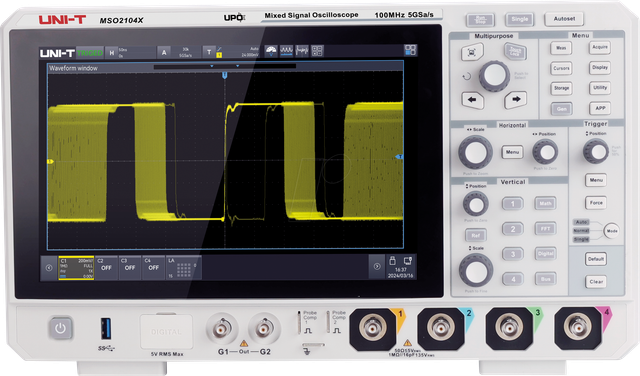 UT MSO2104X - Mixed-Signal-Oszilloskop MSO2104X, 100 MHz, 4+16 Kanäle