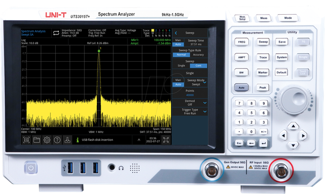 UTS 3015T+ - Spektrumanalysator, UTS3015T+, 9 kHz bis 1,5 GHz, TG-Funktion