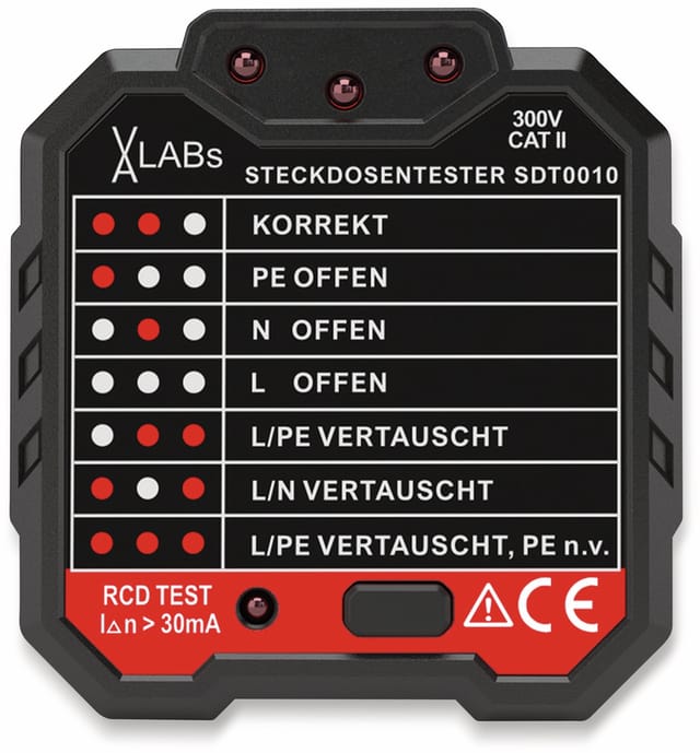 VAL SDT0010 - Steckdosentester mit RCD-Prüfung