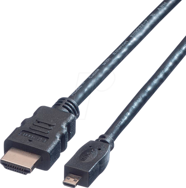 VALUE 11995581 - HDMI-A Stecker > HDMI Micro-D Stecker, mit Ethernet, 2 m