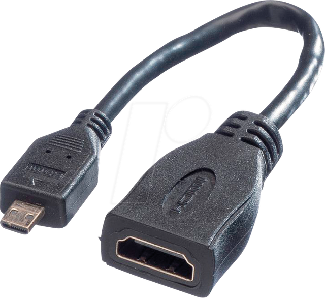 VALUE 11995584 - HDMI-A Buchse > HDMI Micro-D Stecker, mit Ethernet, 0,15 m