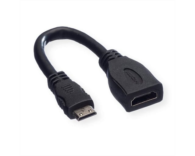 VALUE 11995586 - HDMI-A Buchse > HDMI Mini-C Stecker, mit Ethernet, 0,15 m