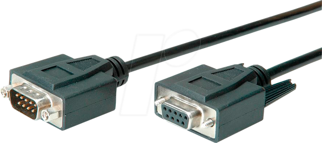 VALUE 11996210 - Kabel Seriell, 9-pol RS-232, Stecker/Buchse, schwarz, 1,0 m