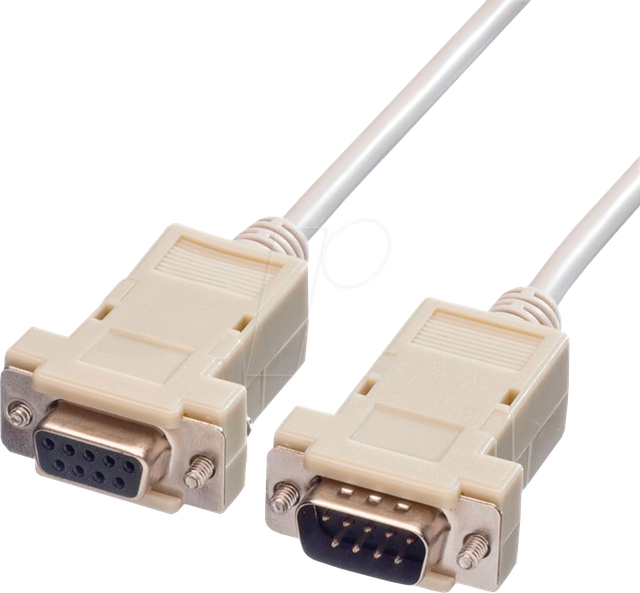 VALUE 11996233 - Kabel Seriell, 9-pol RS-232, Stecker/Buchse, weiß, 3,0 m