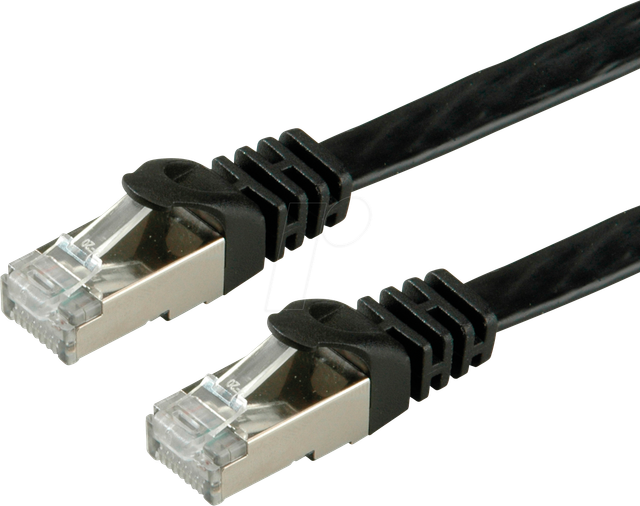 VALUE 21990971 - Cat.6 Flachkabel FTP schwarz 1 m