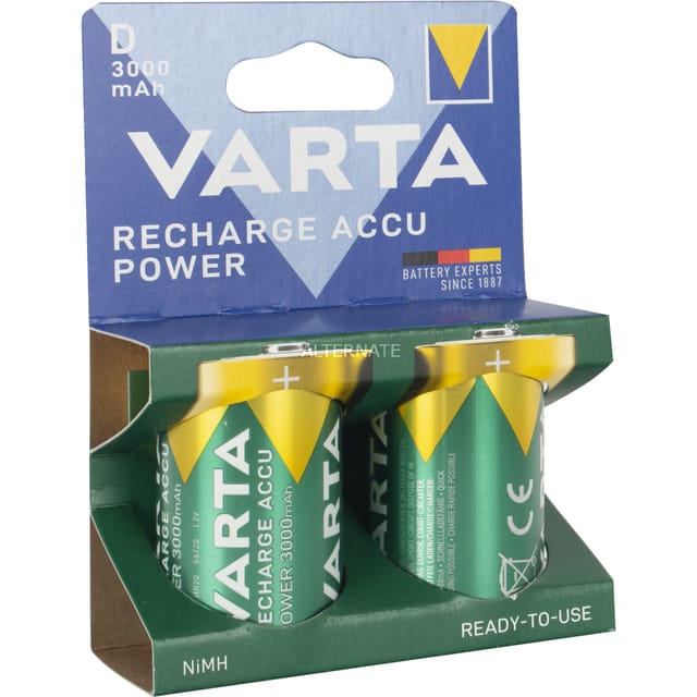 VAR R2U D 2X - NiMh Akku, D (Mono), 3000 mAh, 2er-Pack