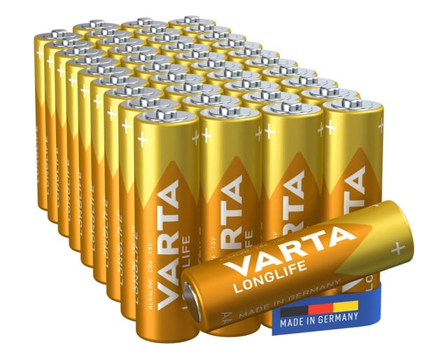 VARTA AL 40XAA - Alkaline Batterie, AA (Mignon), 40er-Pack, Longlife