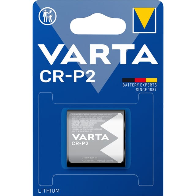 VARTA CR P2 - Lithium Batterie, CRP2, 1300 mAh, 1er-Pack
