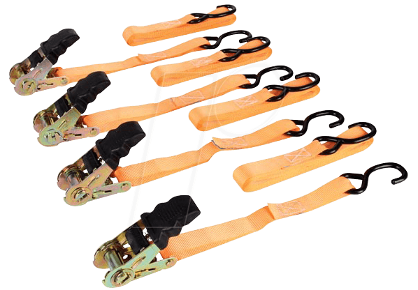 VEL ARAT2554 - Anhänger - Spanngurt, 5m, 25mm, 500kg, 4er-Pack