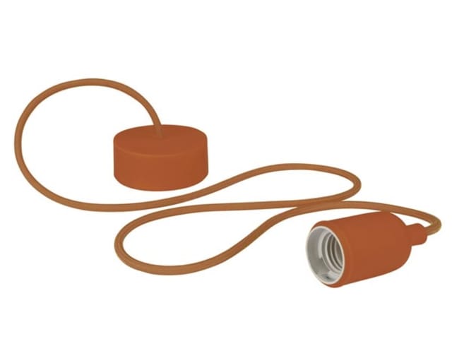 VEL LAMPH01BR - Lampenfassung Pendel, E27, Silikon, braun