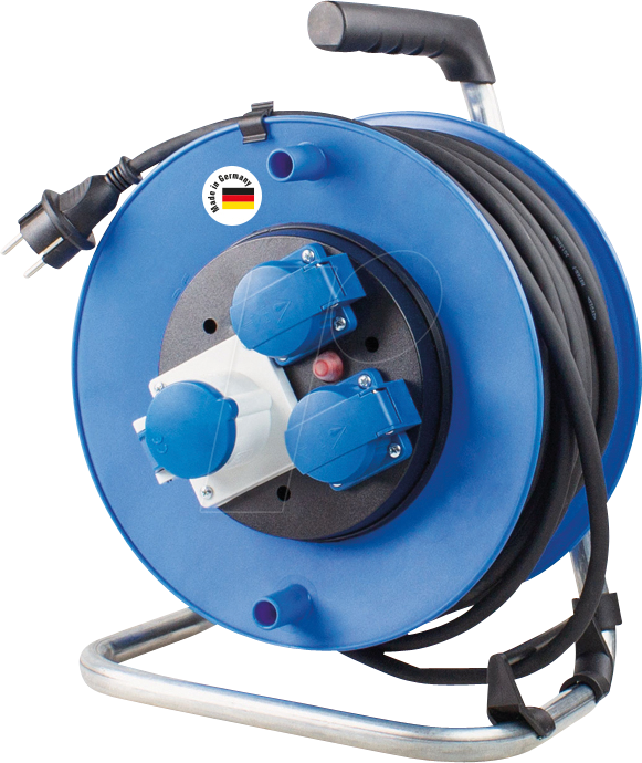 AS-SCHWABE 10173 - Camping Kabeltrommel mit Schutzkontaktstecker, 25 m