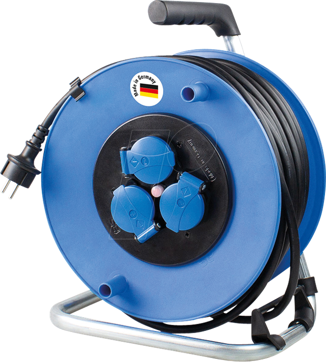 AS-SCHWABE 10231 - Kabeltrommel mit Schutzkontaktstecker, blau, 25 m
