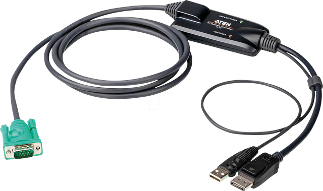 ATEN CV190 - KVM Adapterkabel, VGA, DisplayPort, USB