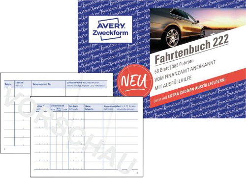 AVZ 222 - AVERY Zweckform Fahrtenbuch PKW