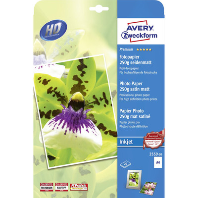 AVZ 2559-20 - DIN A4, Inkjet, Fotopapier, 250 g/m², 20 Blatt, seidenmatt