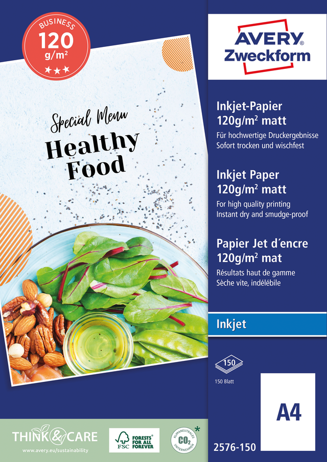 AVZ 2576-150 - DIN A4, Inkjet, Papier, 120 g/m², 150 Blatt