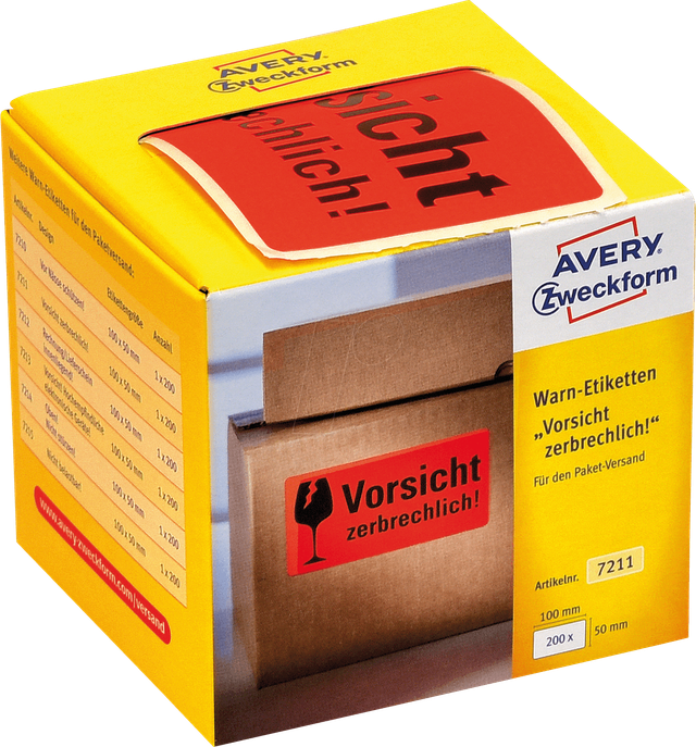 AVZ 7211 - Warnetiketten, 7211, 100x50mm, neonrot
