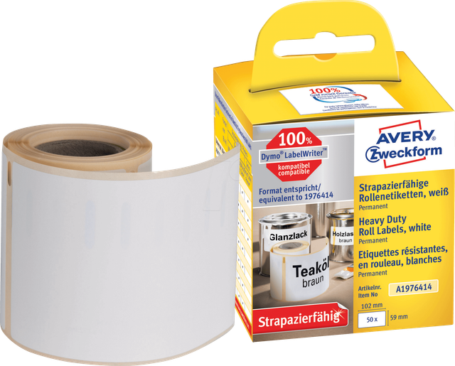 AVZ A1976414 - Rollenetiketten A1976414, 59x102mm, weiß