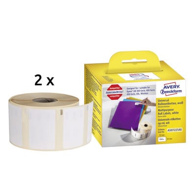 AVZ AS0722540 - Rollenetiketten AS0722540, 32x57mm, weiß