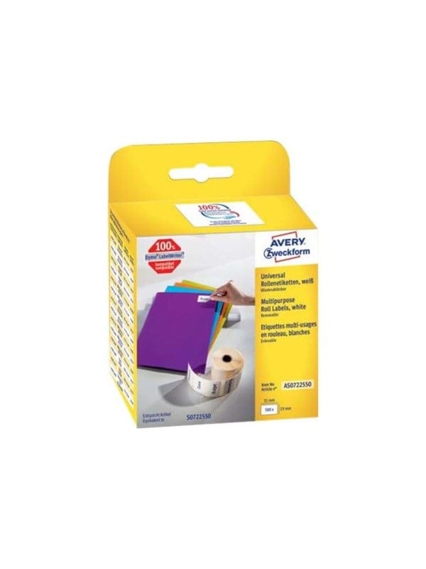 AVZ AS0722550 - Rollenetiketten AS0722550, 19x51mm, weiß
