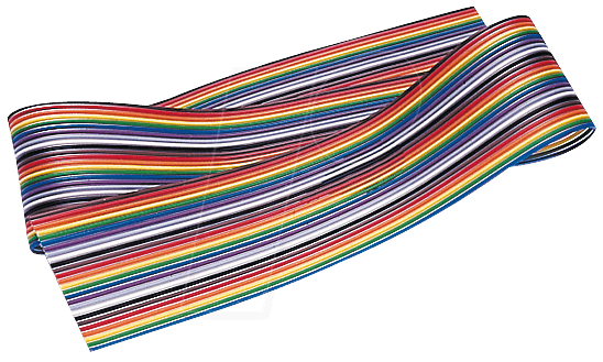 AWG 28-26F 3M - Flachbandkabel AWG28, 26-pol., farb., 3m-Ring