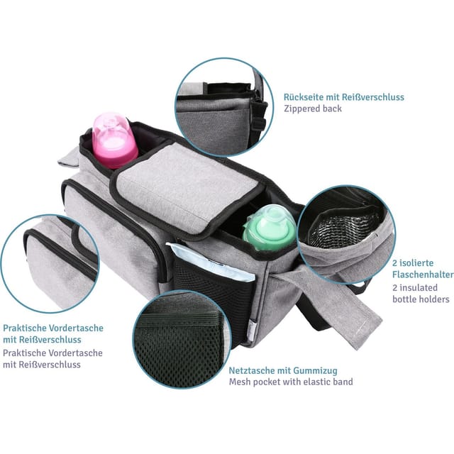 BABYRUF 14006 - Kinderwagen Organizer, grau