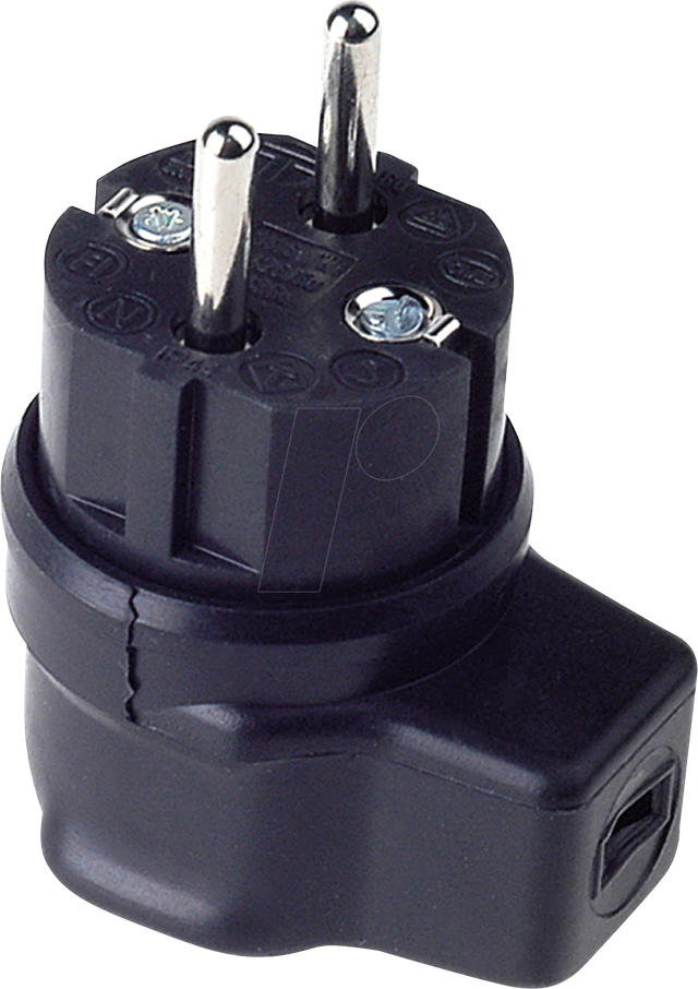 BACH 740.017 - Winkelstecker Typ EF - CEE 7/7, schwarz