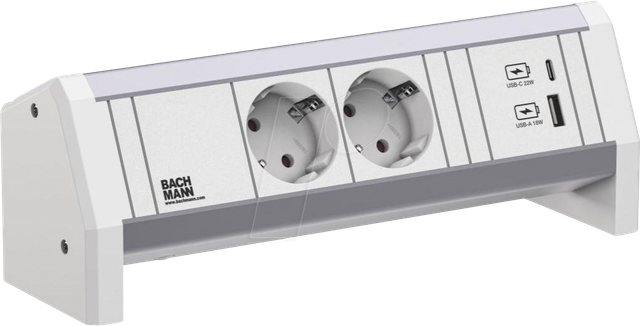 BACH 902.0290 - DESK 1 Steckdoseneinheiten, 2-fach, A&C 22W