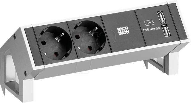 BACH 902.319 - DESK2 2x Schutzkontakt 1x USB-Charger, weiß