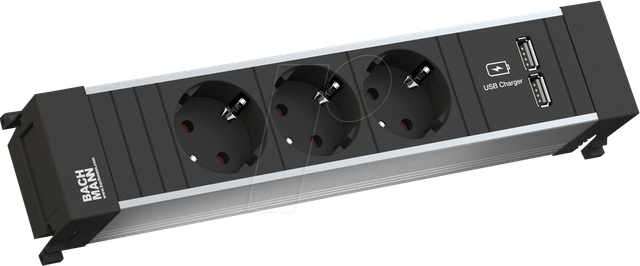 BACH 916.173 - POWER FRAME Steckdoseneinheiten, 3-fach, USB A/A 15W