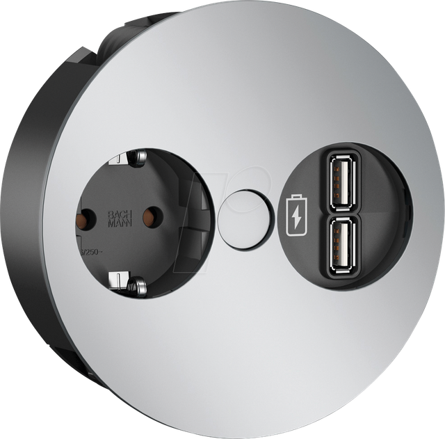 BACH 931.033 - TWIST Steckdoseneinheit, 1-fach, USB A/A 15W