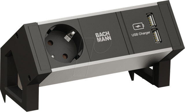 BACH 937.102 - Tischsteckdose DESK 2, 1-fach, USB A/A 15W