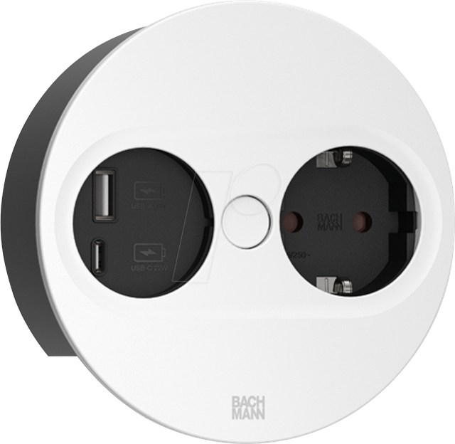 BACH 946.204 - TWIST 2 Steckdoseneinheit, 1-fach, USB A&C 22W