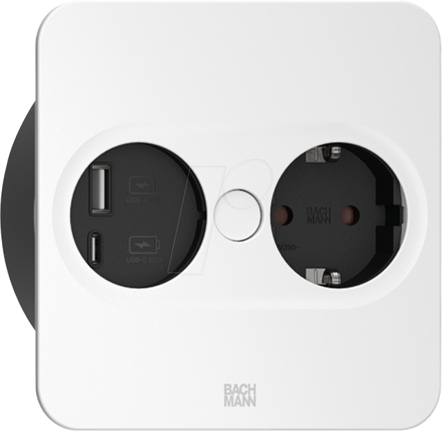 BACH 946.205 - TWIST 2 Steckdoseneinheit, 1-fach, USB A&C 22W