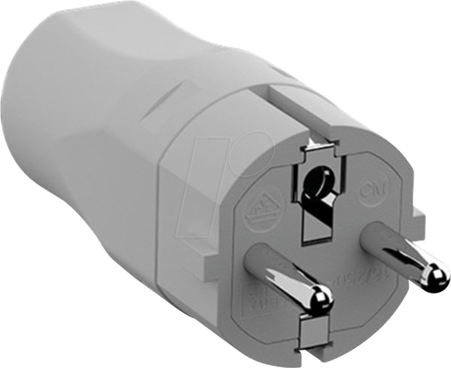 BACH 960.301 - Schutzkontaktstecker Typ EF - CEE 7/7, grau