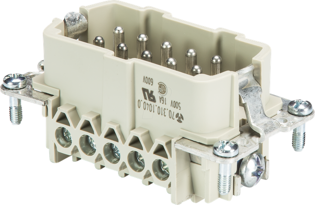 BAS STS 10 2,5 - revos BASIC Einsätze, Stecker , 10 + PE , mit Drahtschutz