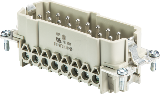 BAS STS 16 2,5 - revos BASIC Einsätze, Stecker , 16 + PE , mit Drahtschutz