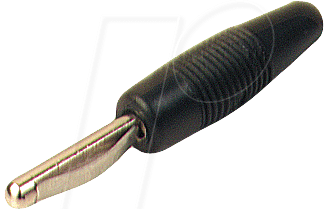 VON 30 SW - Vollkontaktstecker 4 mm, Lötanschluss, schwarz