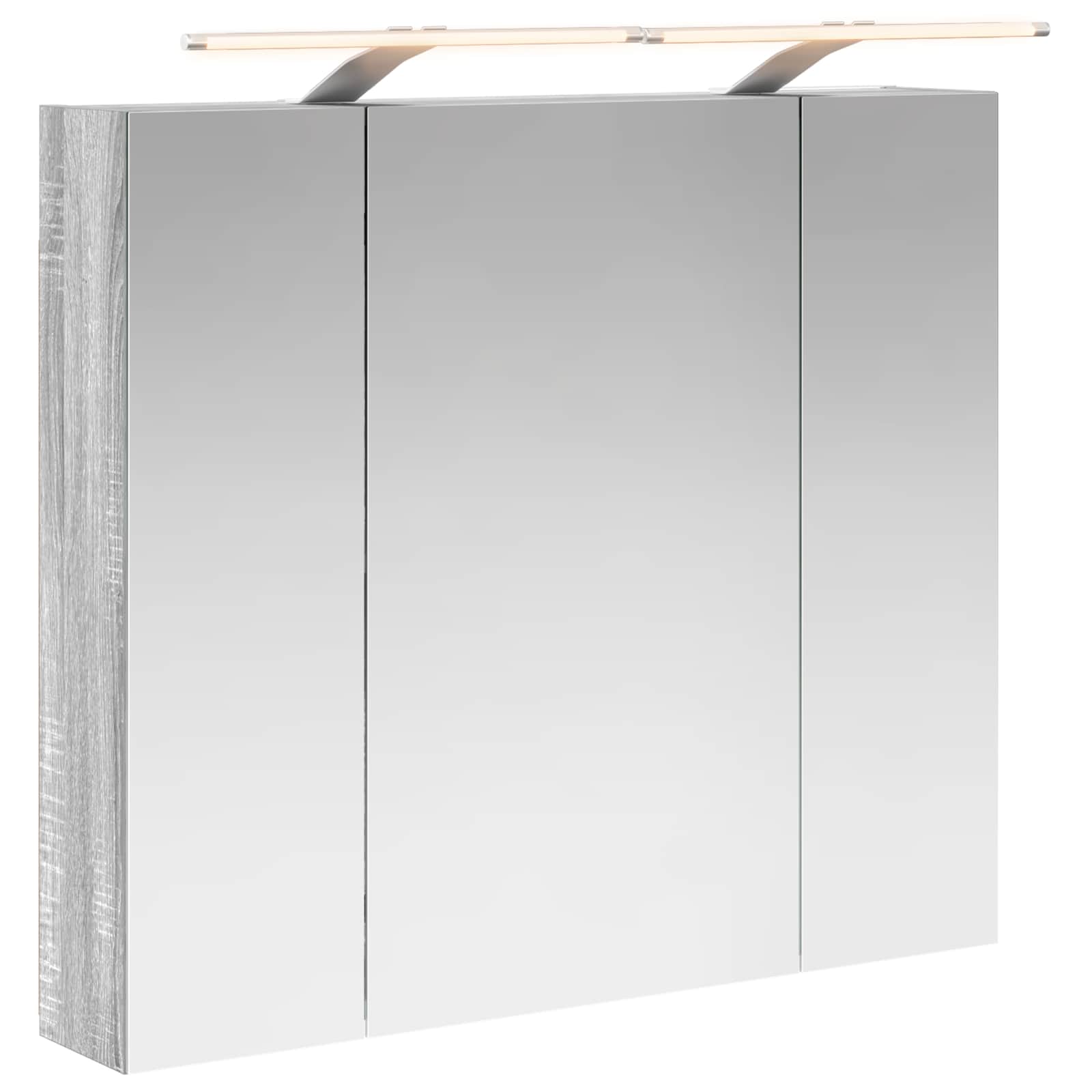 Maison Exclusive - Badezimmerspiegelschrank Graues Sonoma 80 X 14