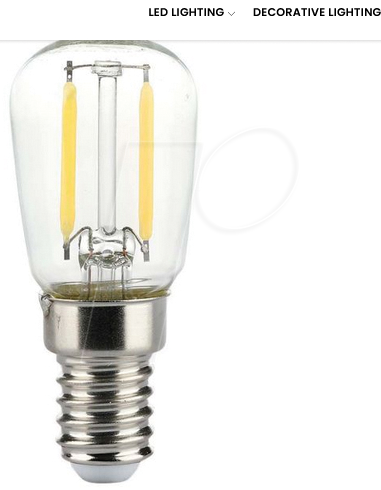 VT-214444 - LED-Lampe E14, 2 W, 200 lm, 3000 K, Filament