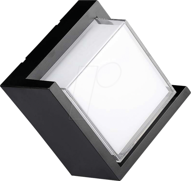 VT-218539 - Wandleuchte, 12 W, 1160 lm, 3000 K, schwarz, IP65, quadratisch