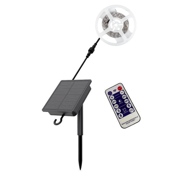VT-23044 - Solar LED-Streifen, 1,2 W, 3000 K, 5 m, IP67