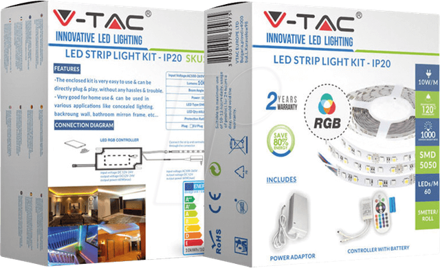 VT-2558 - LED Streifen, RGB, IP20, 5000 mm