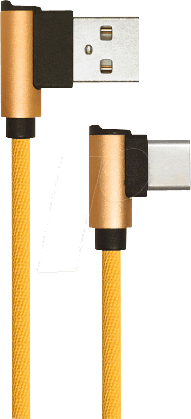 VT-5362 G - Sync- & Ladekabel, USB A -> USB C, 1,0m, gew., Stoff, gold