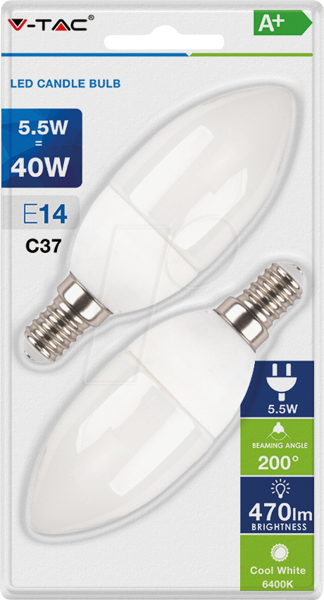VT-7293 - LED-Lampe E14, 5,5 W, 470 lm, 6400 K