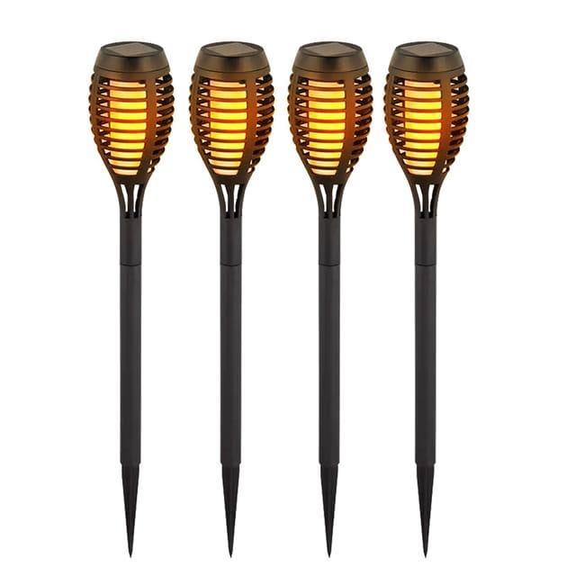VT-8689 - Solar Erdspießleuchten, Flamme, 4 Stück