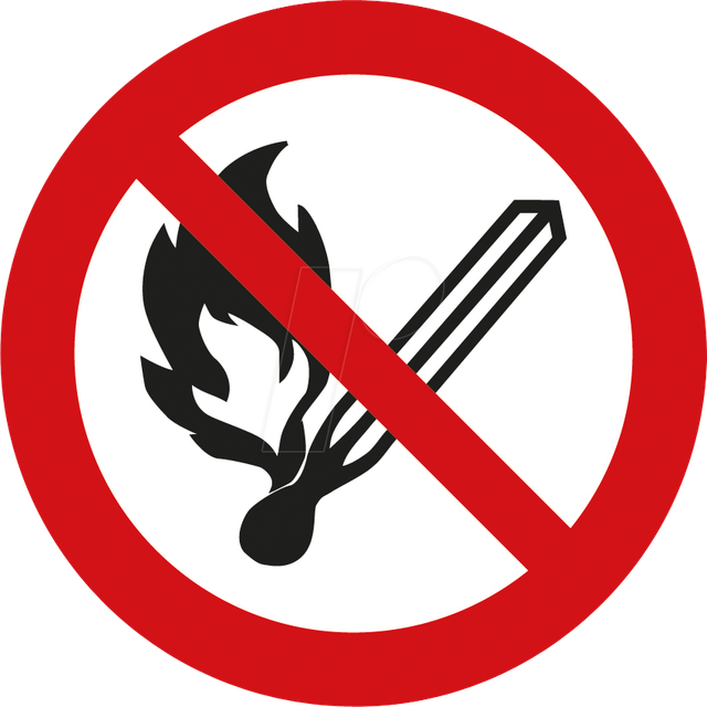 W 74102-1 - Verbotsschilder: Feuer, offenes Licht u Rauchen verboten, 30 mm