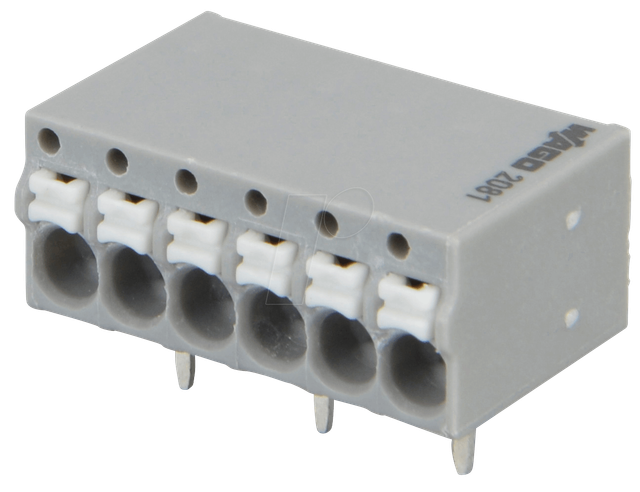 WAGO 2081-1226 - Leiterplattenklemme 6-polig, 1,5mm² , grau