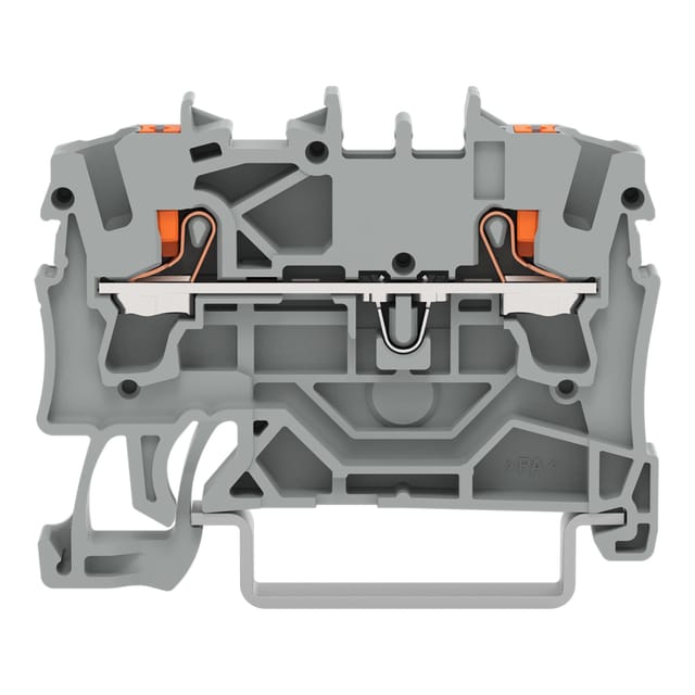 WAGO 2202-1201 - 2-Leiter-Durchgangsklemme, mit Drücker 2,5 mm², grau