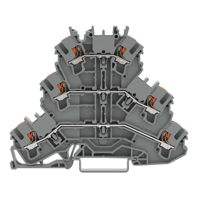 WAGO 2202-3201 - Dreistock-Durchgangsklemme, Ø 0,25 - 2,5 mm, L/L/L